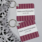 Personalized Striped Wedding Favor Key Chain